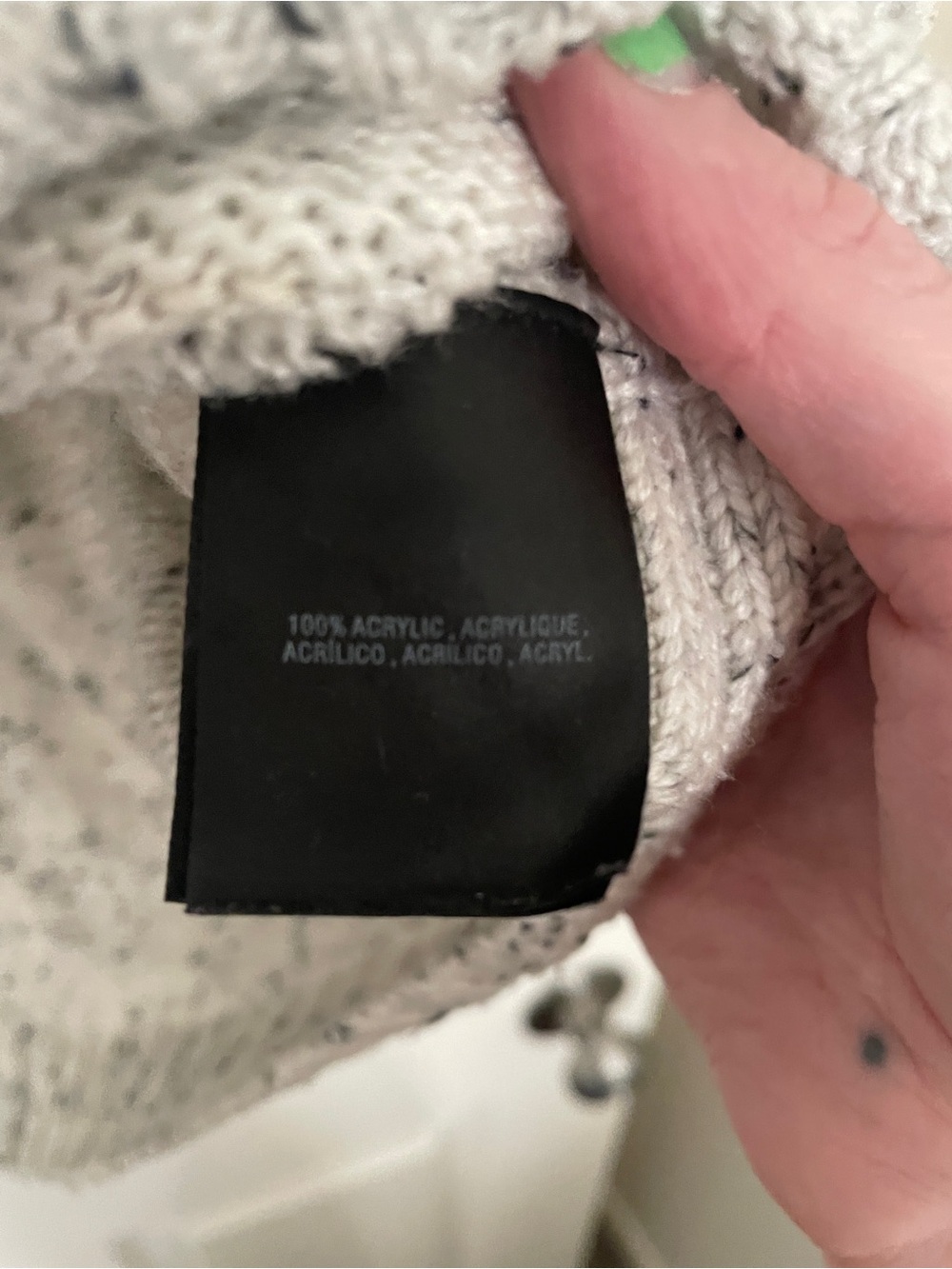 🩶 Anthropologie Speckled Light Gray Cable Cowl-Neck Sweater 🩶 - Picture 5 of 6